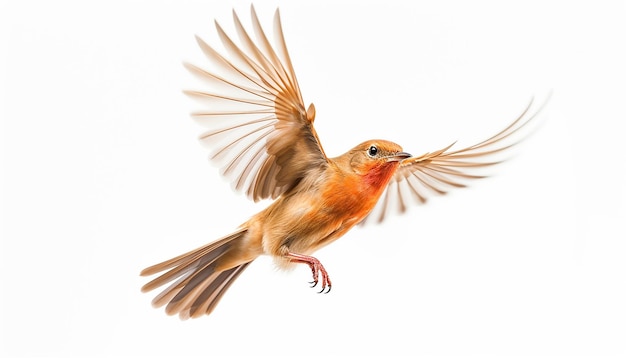 Oiseau volant isolé sur fond blanc avec découpage