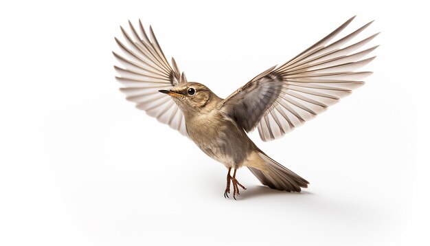 Oiseau volant isolé sur fond blanc avec découpage