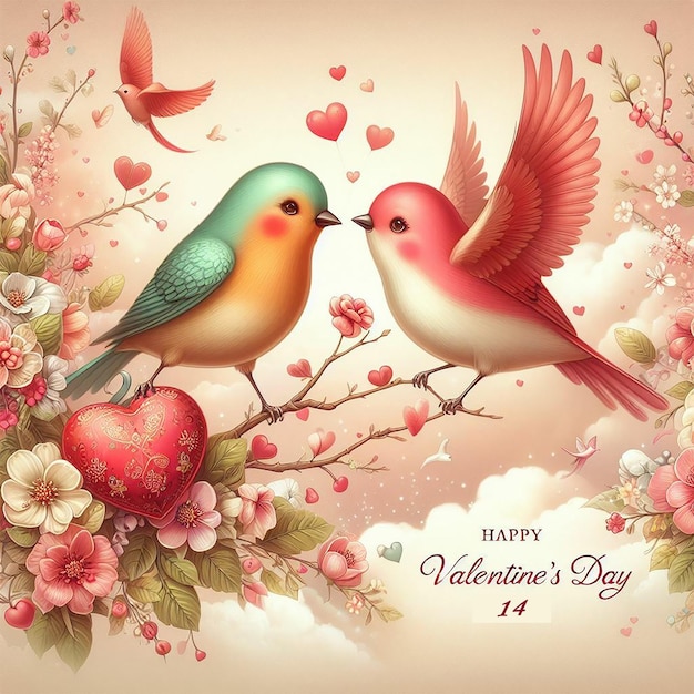 Les oiseaux d'amour s'engagent dans les célébrations de la Saint-Valentin
