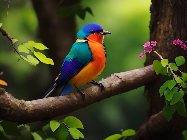 oiseaux colorés générés par ai