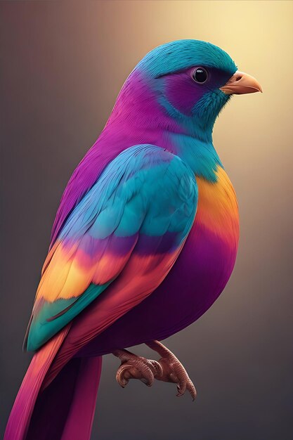 Photo des oiseaux colorés et une photo générée par ai