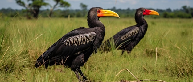 Les oiseaux prédateurs sont assis sur le sol Kenya Tanzanie safari Afrique de l'Est