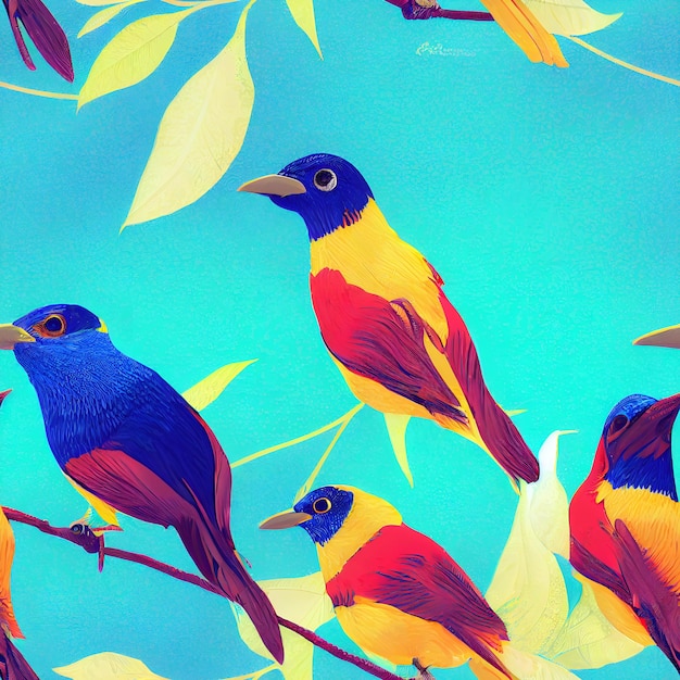 Photo les oiseaux tropicaux colorés