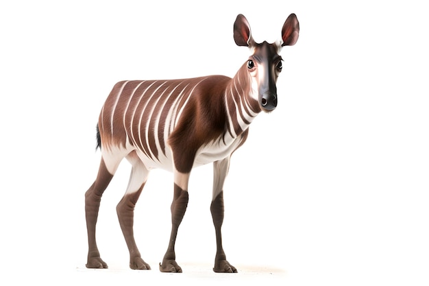 un okapi est debout sur un fond blanc