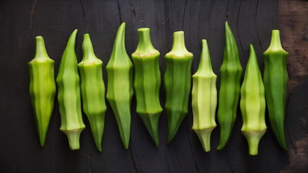 Photo okra ou roselle verte fraîche