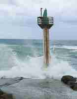 Photo oleaje sur le faro de capbreton en france