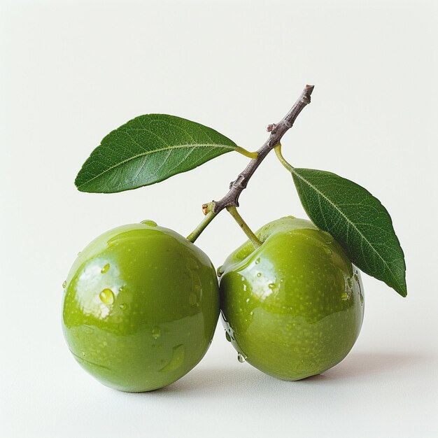 Photo une olive verte avec des feuilles