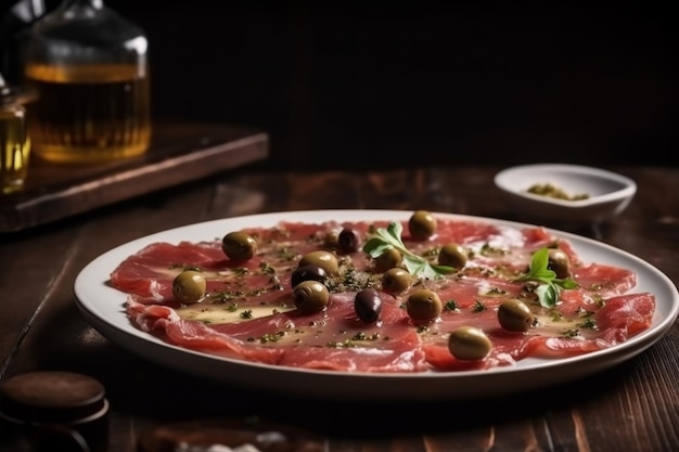 Olives de carpaccio de bœuf générer Ai