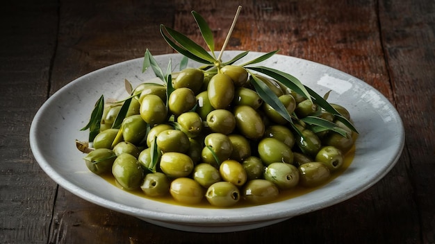 Olives vertes dans l'huile