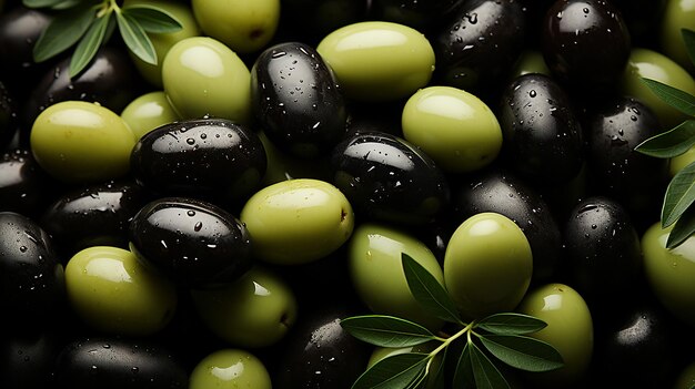 Des olives vertes et noires à l'harmonie