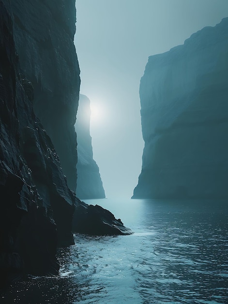 L'ombre de la chaîne de montagnes sur le mur Majestic et Awe Inspirin Photo créative d'un fond élégant