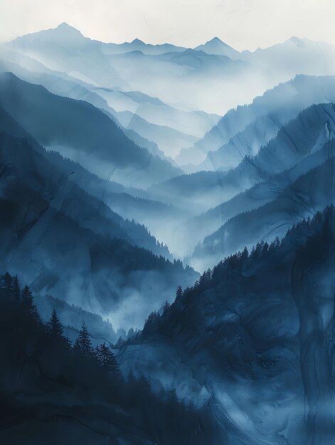 L'ombre de la chaîne de montagnes sur le mur Majestic et Awe Inspirin Photo créative d'un fond élégant