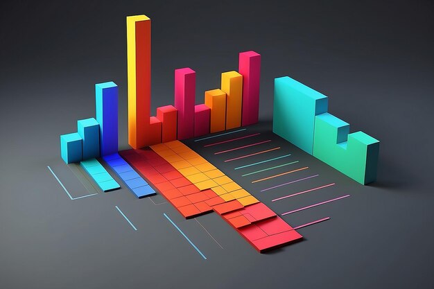 L'ombre sur les diagrammes à barres 3D illustration 3D