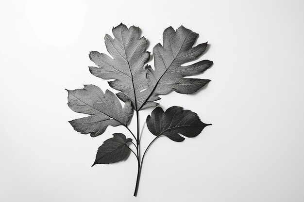 Ombre de feuille sur fond blanc