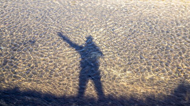 Ombre d'une personne dans l'eau