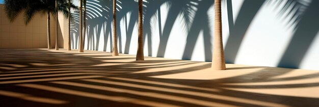 ombres architecturales abstraites de palmiers transmettant une atmosphère tropicale et un jeu d'ombres génératif Ai