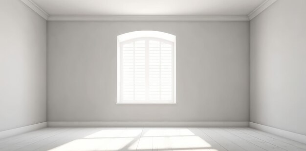 Ombres d'une fenêtre blanche dans une pièce vide Arrière-plan minimaliste AI générative