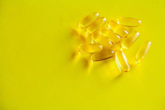 Omega 3 capsules de gelée molle jaune huile de poisson