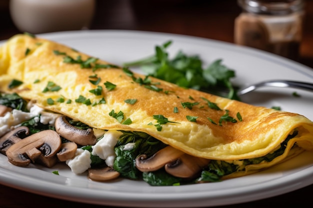 Omelette aux épinards et au fromage