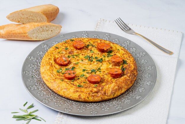 Omelette espagnole au chorizo