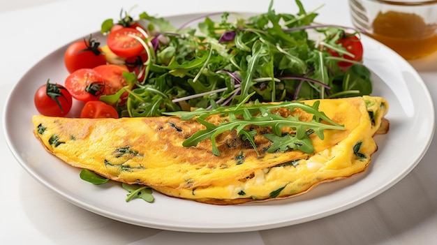 Omelette à la roquette avec pain et légumes sans gluten