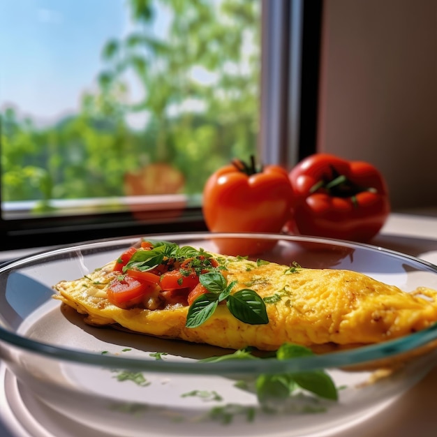 Photo omelette rustique sur une assiette