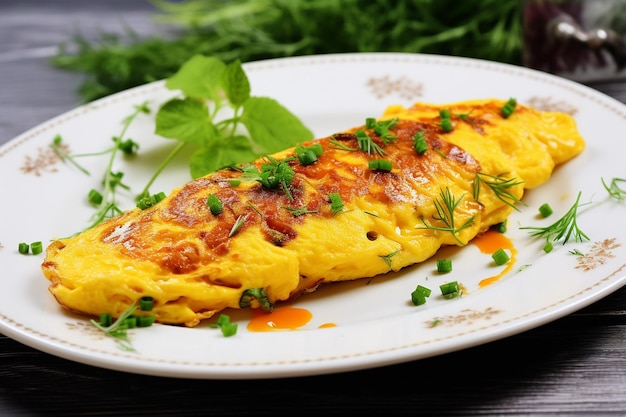 Omelette servie sur un lit de salade de quinoa avec des légumes rôtis