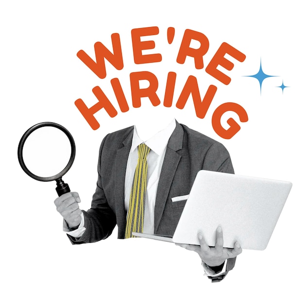 On recrute des autocollants png sur fond transparent pour le chef d'entreprise.