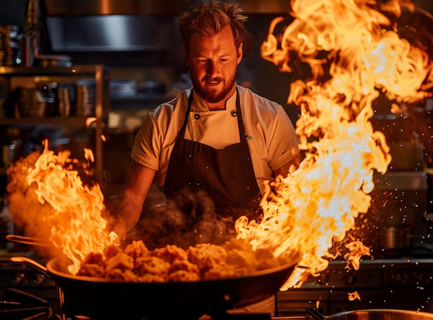 Photo on le sèche dans un wok brûlant.