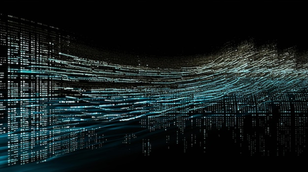 onde de données numériques avec code binaire