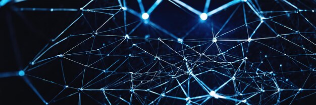 Onde dynamique avec points et lignes connectés Concept d'arrière-plan d'onde numérique