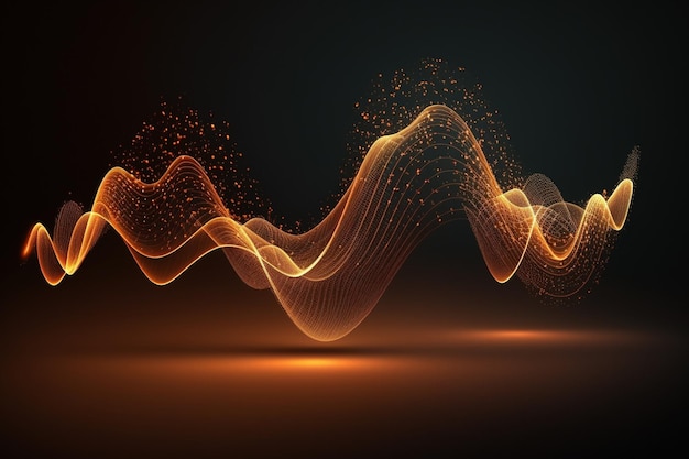 Onde numérique abstraite Onde dynamique de particules incandescentes Contexte de la technologie des données