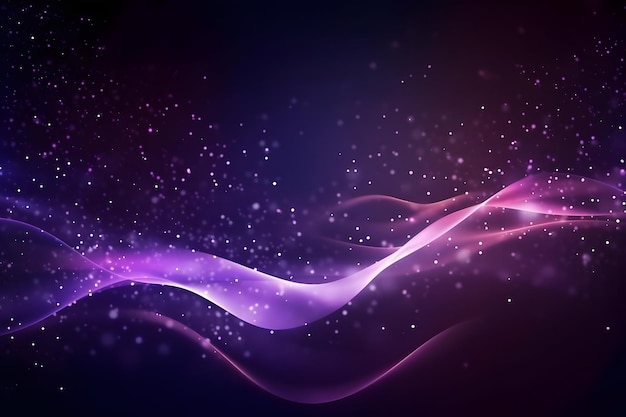 Onde de particules violettes numériques et fond abstrait léger de haute qualité