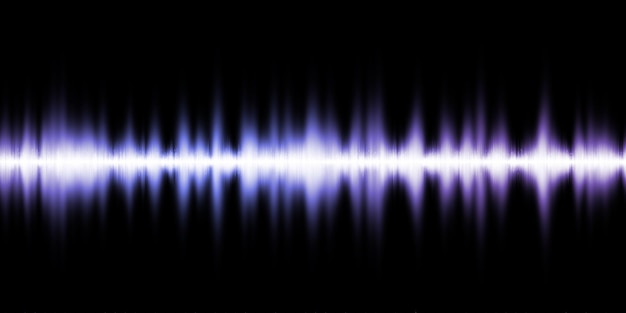 Photo onde sonore bleue sur fond noir