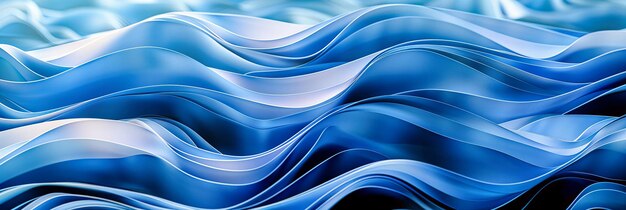 Des ondes bleues et blanches lisses Conception d'arrière-plan abstrait avec un mouvement élégant et une texture douce