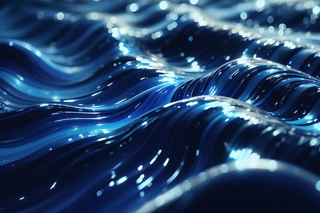 Des ondes électriques de texture bleue vibrante
