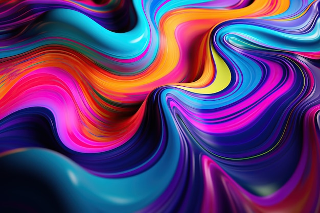Ondes fluides au néon holographiques