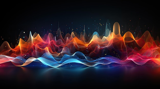 Ondes sonores abstraites avec illustration de couleurs