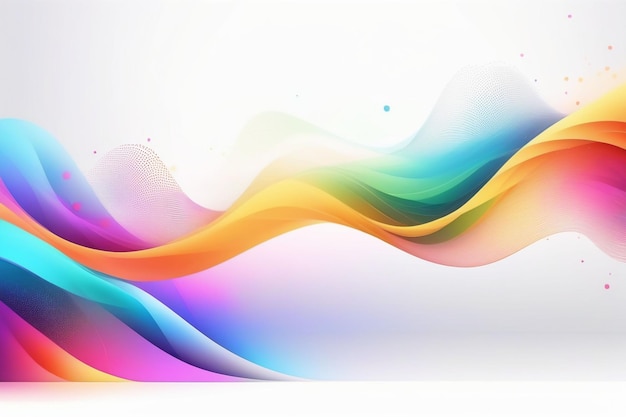 Ondes sonores colorées composition horizontale à fond blanc abstrait