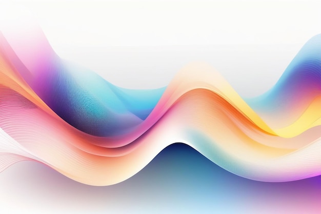Ondes sonores colorées composition horizontale à fond blanc abstrait