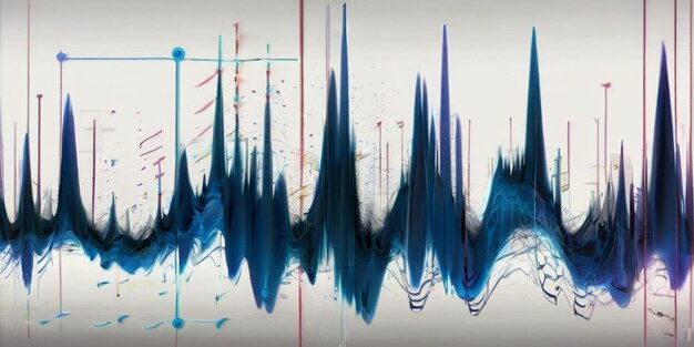 Photo ondes sonores dynamiques isolées sur fond blanc