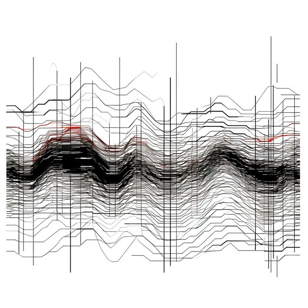 Photo ondes sonores graphiques en noir et blanc