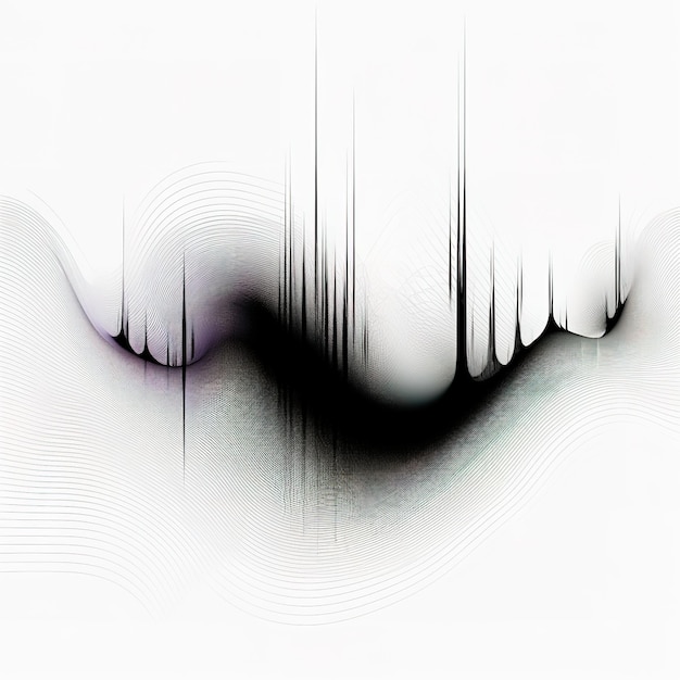 Photo ondes sonores graphiques en noir et blanc