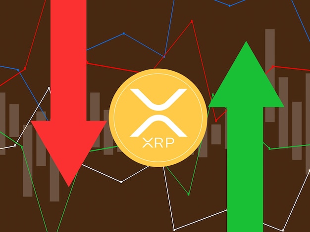 Ondulation XRP sur des métriques et des graphiques multicolores sur des arrière-plans multicolores et la carte du monde