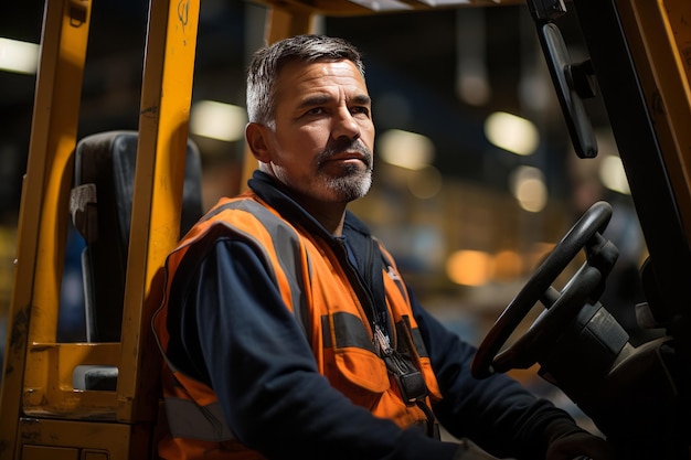 Opérateur de chariot élévateur au travail IA générative