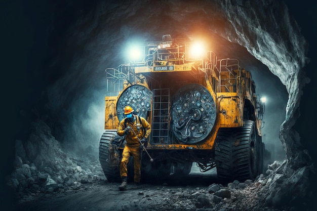 Opérateur de mine de charbon machine de travail mine souterraine maille industrie lourde