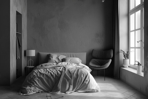 Photo optez pour une chambre monochromatique à différentes nuances