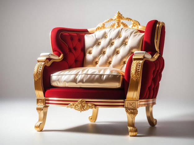 Opulence dans le design de fauteuil de luxe rouge et or