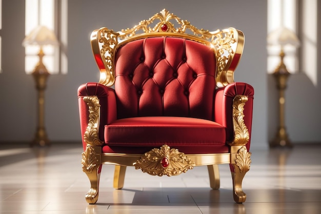 Opulence dans le design de fauteuil de luxe rouge et or