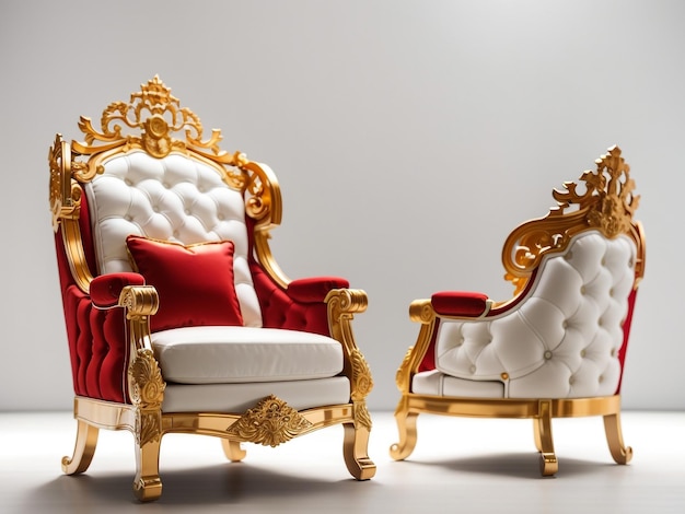 Opulence dans le design de fauteuil de luxe rouge et or